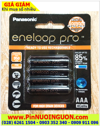 Eneloop Pro BK-4HCCE/4B; Pin sạc AAA 1.2v Panasonic Eneloop Pro BK-4HCCE/4B (AAA950mAh)_Japan_Vỉ 4viên